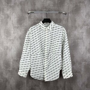 🚩steal authentic Balenciaga White and Black Logo Shirt